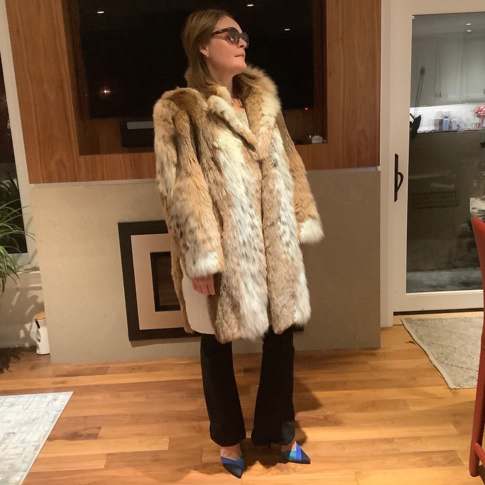 LYNX SPOTTED REAL FUR COAT SOFT LIGHT weight❤️